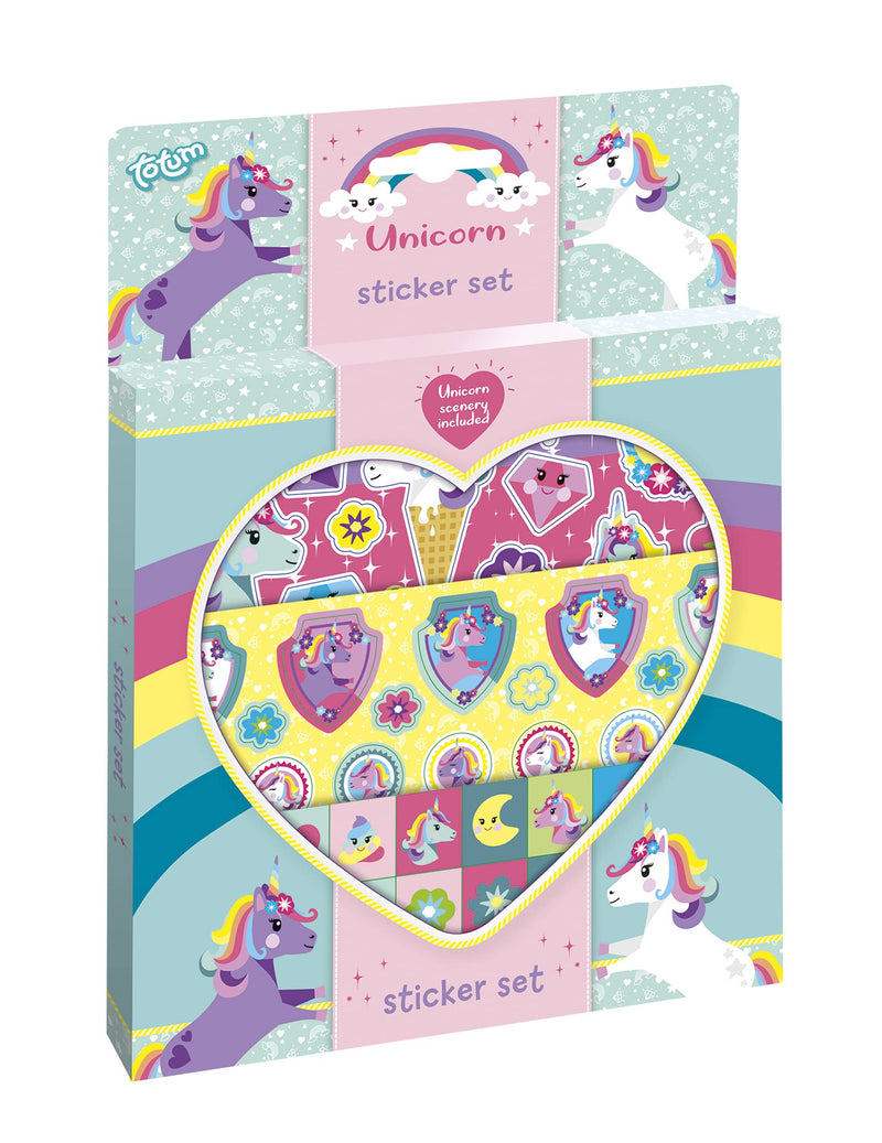 Totum 71384 Creative Unicorn Sticker Set with 1 Cardboard Stage and 50 Stickers - Multi-Coloured