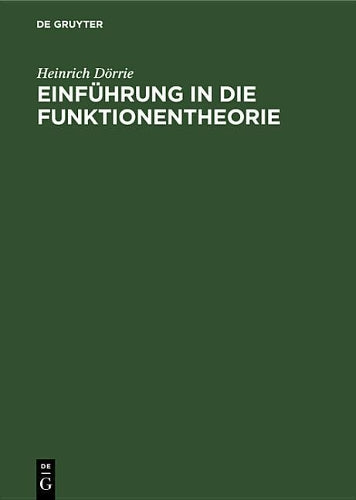 Einführung in die Funktionentheorie (German Edition