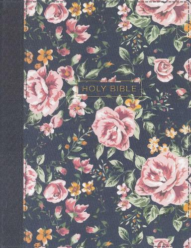 NKJV, Journal the Word Bible, Cloth over Board, Blue Floral, Red Letter, Comfort Print