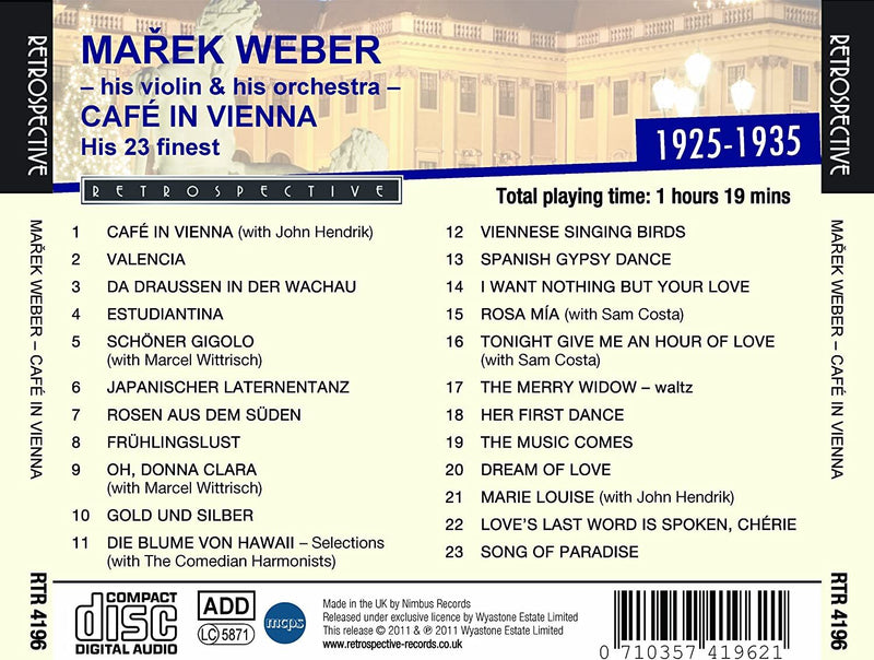 Café in Vienna: His 23 Finest 1925-1935