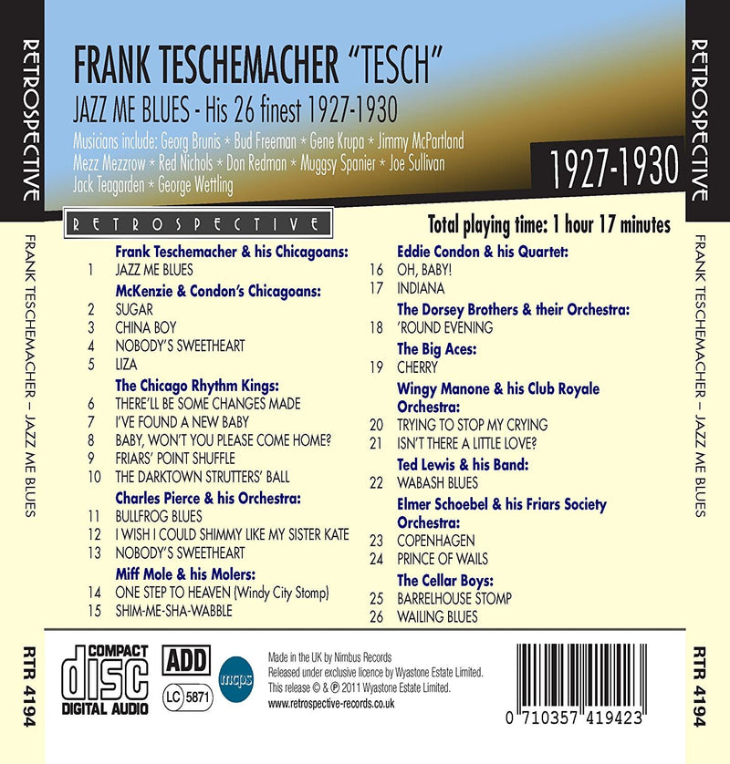 Tesch: Jazz Me Blues: His 26 Finest 1927-1930