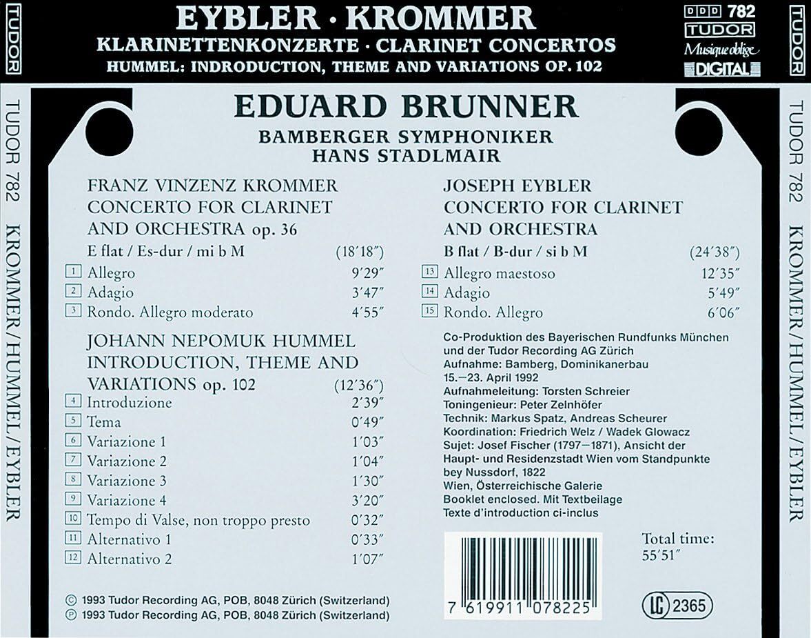 Eybler/Krommer: Klarinettenkonzerte