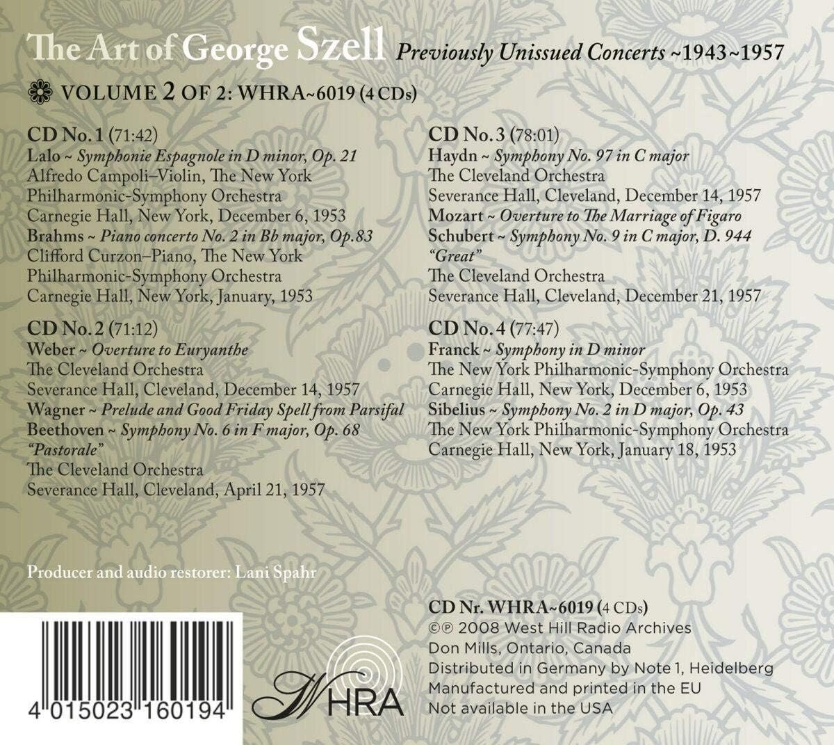 The Art of George Szell 1943 - 57 Vol. 2