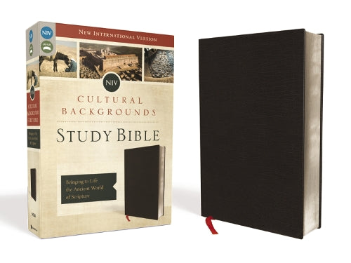 NIV, Cultural Backgrounds Study Bible (Context Changes Everything), Bonded Leather, Black, Red Letter