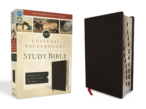 NIV, Cultural Backgrounds Study Bible (Context Changes Everything), Bonded Leather, Black, Red Letter, Thumb Indexed