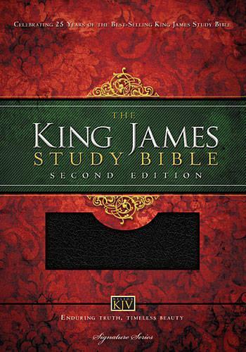 KJV Study Bible, Large Print, Bonded Leather, Black, Thumb Indexed, Red Letter