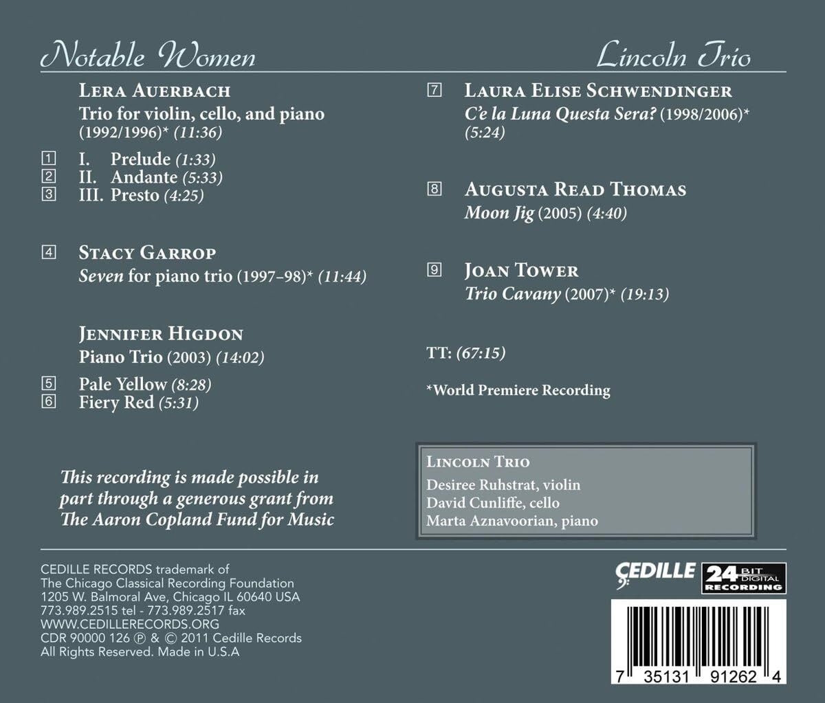 Notable Women: Trios By Today's Female Composers