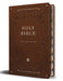 KJV Holy Bible, Giant Print Thinline Large format, Brown Premium Imitation Leather with Ribbon Marker, Red Letter, and Thumb Index