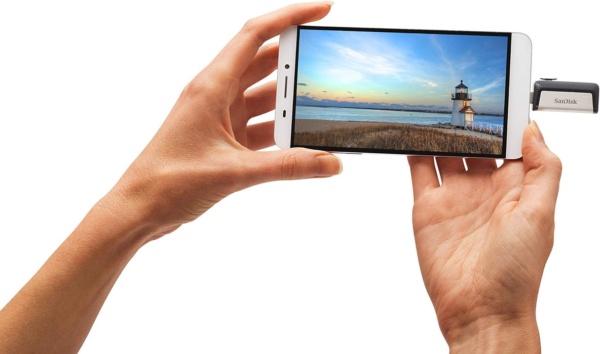 SanDisk 64GB Ultra Dual Drive USB C Flash Drive, USB C memory stick for smartphones, USB stick with reversible USB Type-C and USB Type-A connectors, for smartphones, tablets, Macs and computers