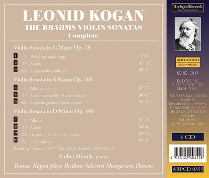 Complete Violin Sonatas, The (Kogan, Mytnik)