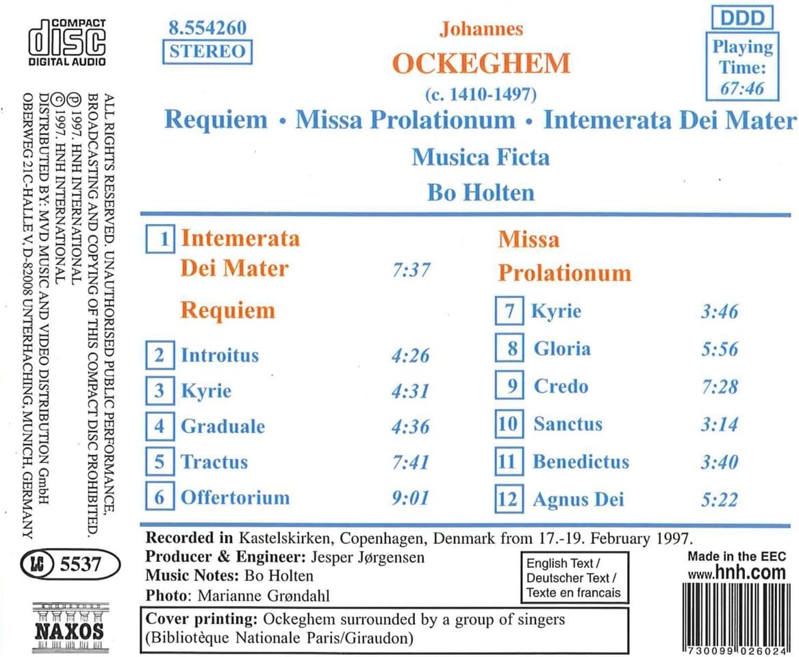 Requiem, Missa Prolationum (Musica Ficta, Holten)