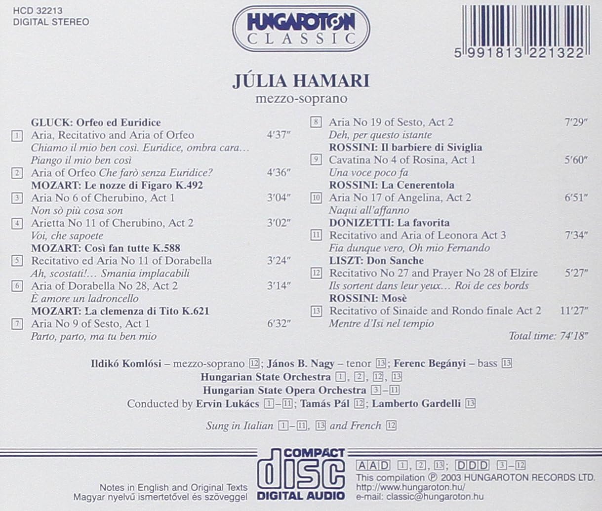 Julia Hamaria - Soprano: Great Hungarian Voices (Lucas, Pal)