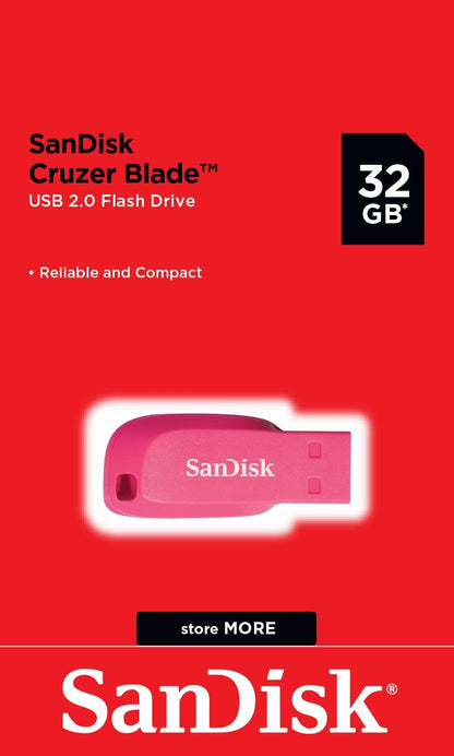 SanDisk SDCZ50C-032G-B35GE 32 GB Cruzer Blade USB 2.0 Flash Drive - Electric
