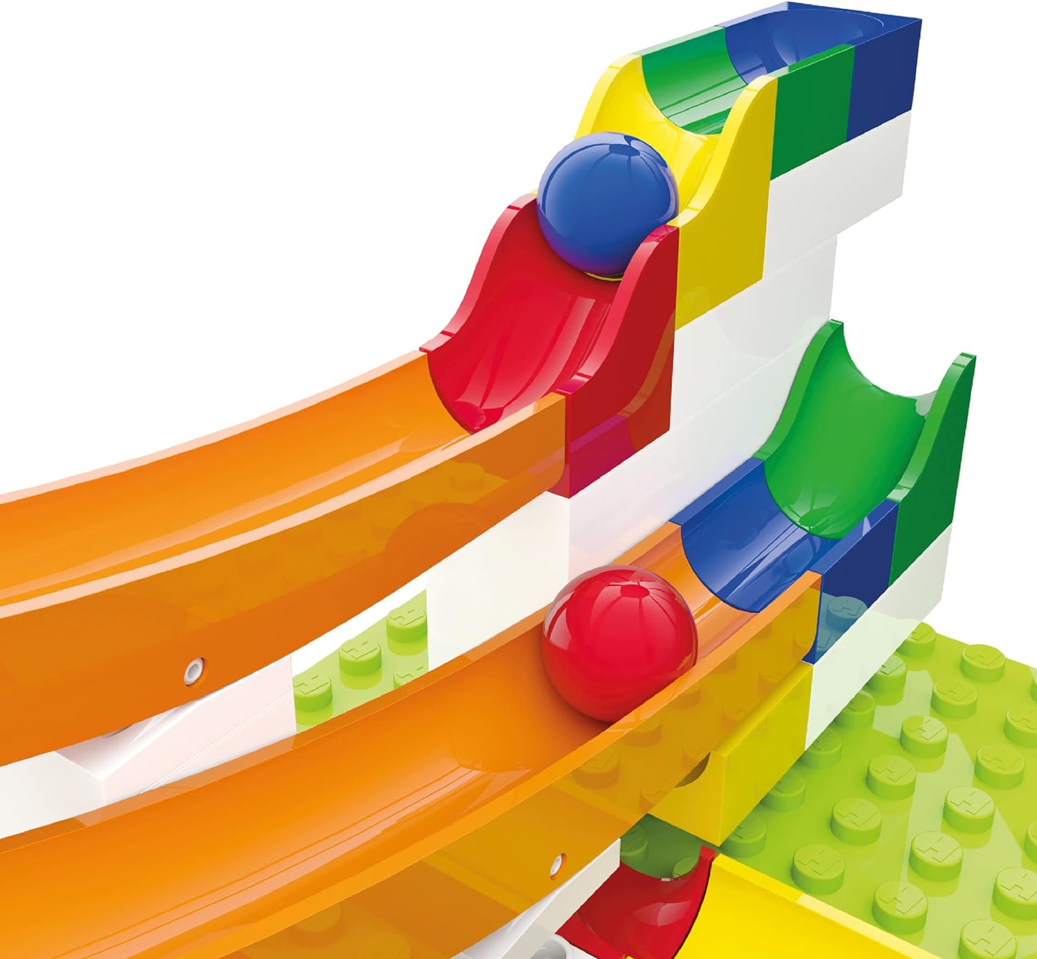 Hubelino 420503 Marble Run See-Saw Expansion Set, Compatible with Popular Building Block System, 45 Pieces, for Ages 4 and Up (Made in Germany)