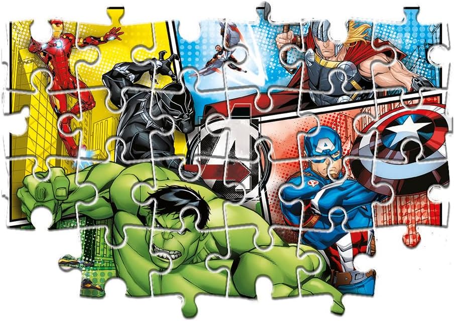 Clementoni - 21605 - Supercolor Puzzle for children - The Avengers - 2 x 60 Pieces Puzzle