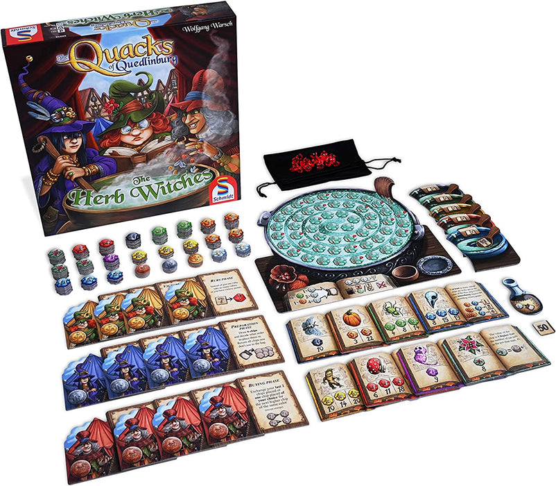 Schmidt | Quacks of Quedlinburg- Herb Witch | Board Game | Ages 10+ | 2-5 Players | 45 Minutes Playing Time The Quacks of Quedlinburg: Herb Witch Expansion Expansion