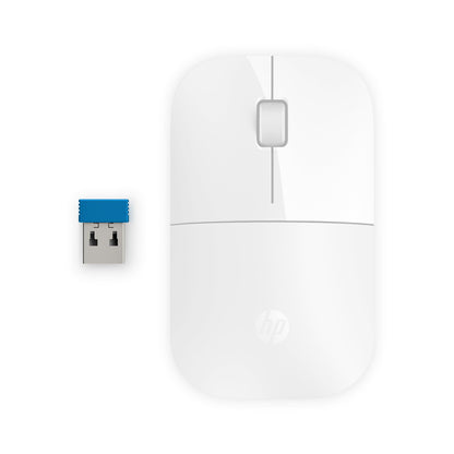 HP Z3700 Wireless Mouse, White, Slim, Multi-OS & Device Compatibility, 2.4 GHZ Connectivity, Multi-Surface Technology, Blue LED 1200 dpi Optical Sensor, Up to 16 Months Battery Life
