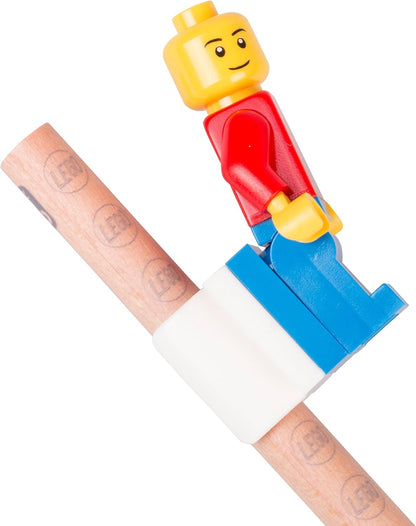 IQHK Lego Stationery Set with Minifigure - 4 Pencils, 1 Topper, 1 Pencil Sharpener, 1 Eraser
