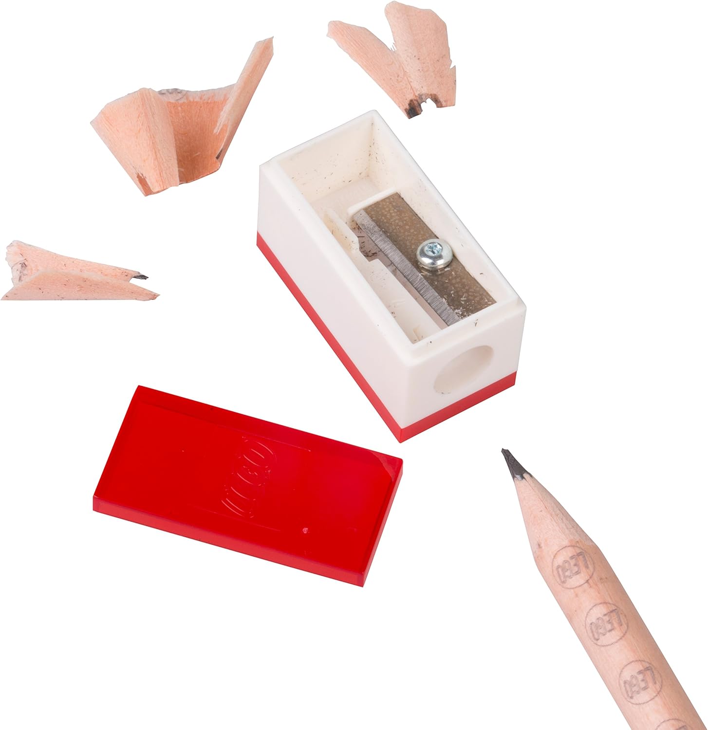 IQHK Lego Stationery Set with Minifigure - 4 Pencils, 1 Topper, 1 Pencil Sharpener, 1 Eraser