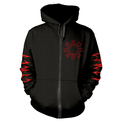 CANCER - SHADOW GRIPPED BLACK Hooded Sweatshirt with Zip Medium