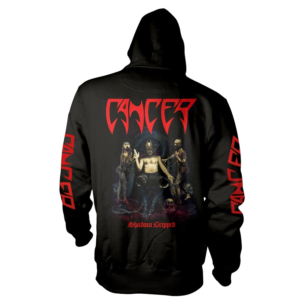 CANCER - SHADOW GRIPPED BLACK Hooded Sweatshirt Medium