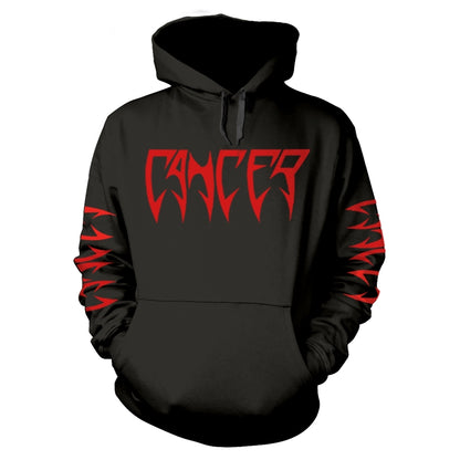 CANCER - SHADOW GRIPPED BLACK Hooded Sweatshirt Medium
