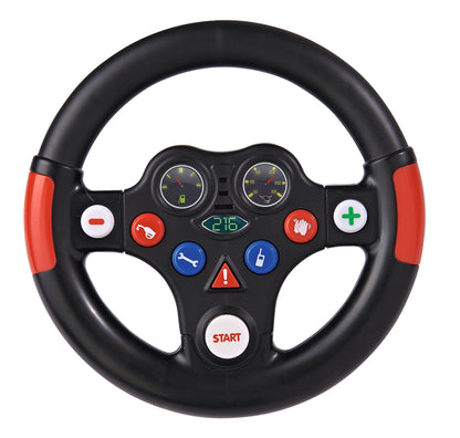 BIG - racing sound wheel - steering wheel with racing sound, for Bobby Cars built from 2010 and for BIG tractors, toy steering wheel for children over 1 year, black/red/white/blue