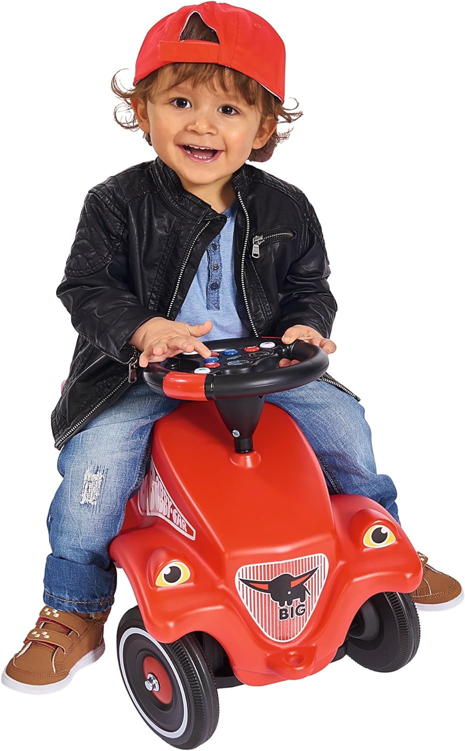 BIG - racing sound wheel - steering wheel with racing sound, for Bobby Cars built from 2010 and for BIG tractors, toy steering wheel for children over 1 year, black/red/white/blue