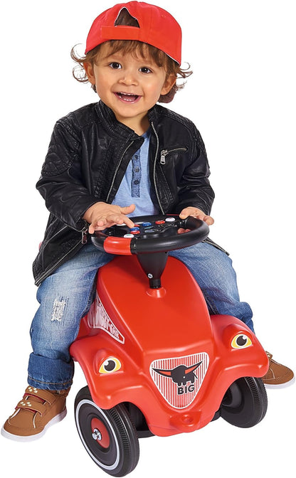 BIG - racing sound wheel - steering wheel with racing sound, for Bobby Cars built from 2010 and for BIG tractors, toy steering wheel for children over 1 year, black/red/white/blue