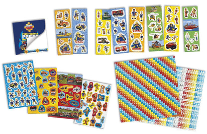 Totum Creative Kit – Fireman Sam – Sticker Box 12R + 2S + Bookl – Box of Stickers Over 1000 with Notebook