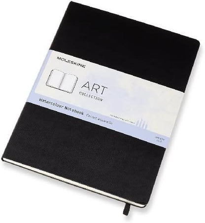 Moleskine 21 x 29.7 cm A4 Size Watercolour Notebook Classic Watercolour Notebook, Paper Suitable for Watercolour Pencils and Paints Hard Cover and Elastic Closure, Colour Black, 60 Pages