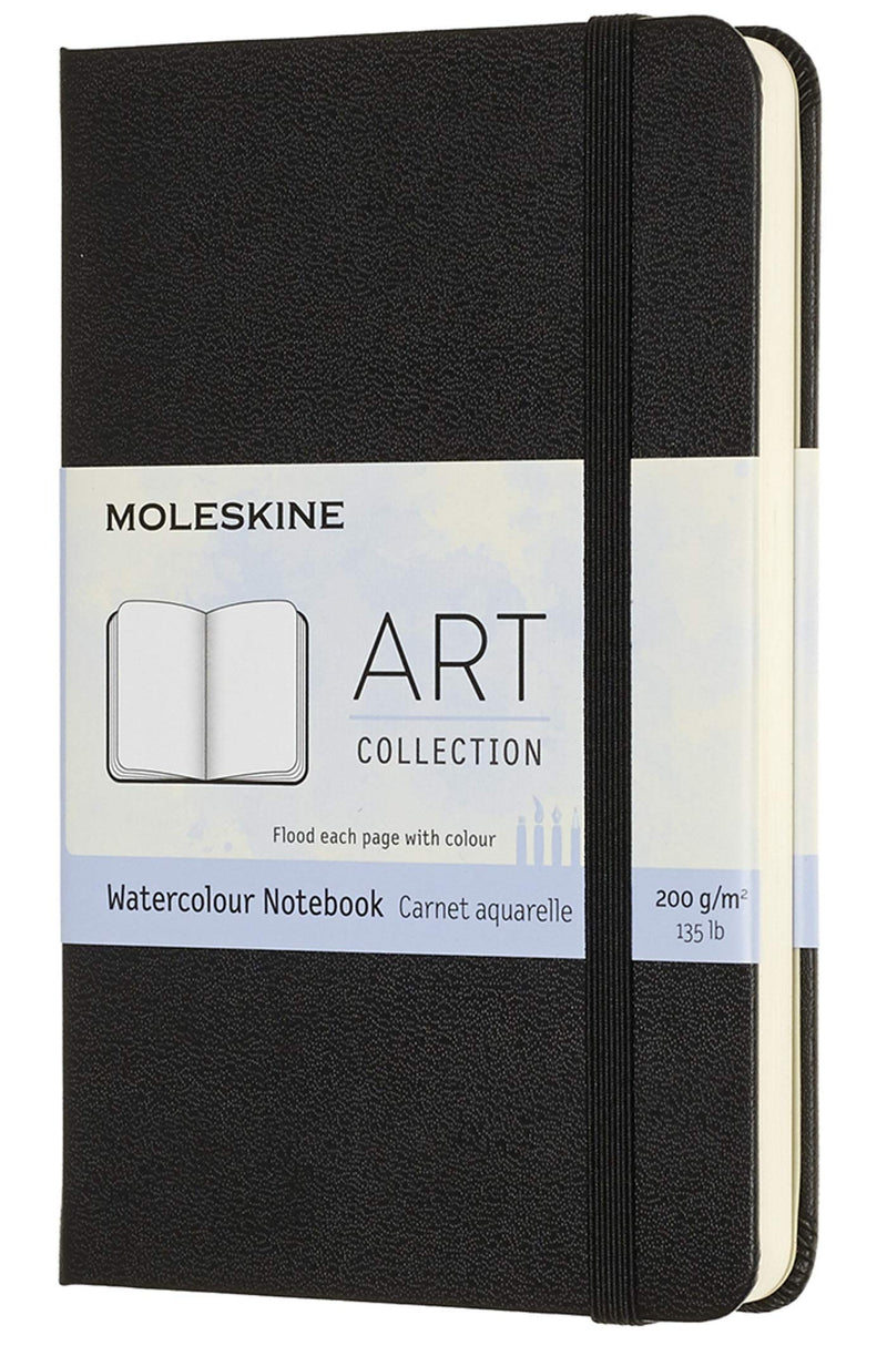 Moleskine Art Watercolor Notebook, Hard Cover, Pocket (3.5" x 5.5") Plain/Blank, Black, 60 Pages