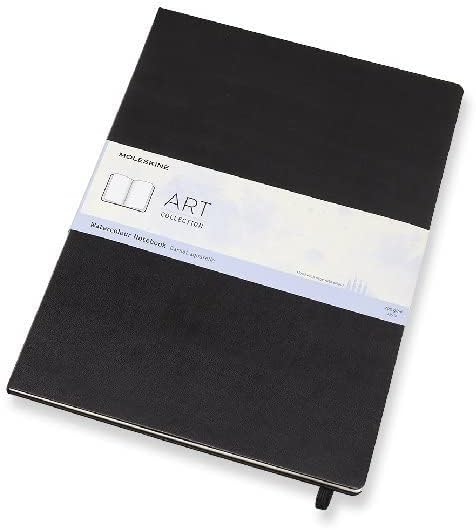 Moleskine Art Watercolor Notebook, Hard Cover, A3 (11.75" x 16.5") Plain/Blank, Black, 60 Pages
