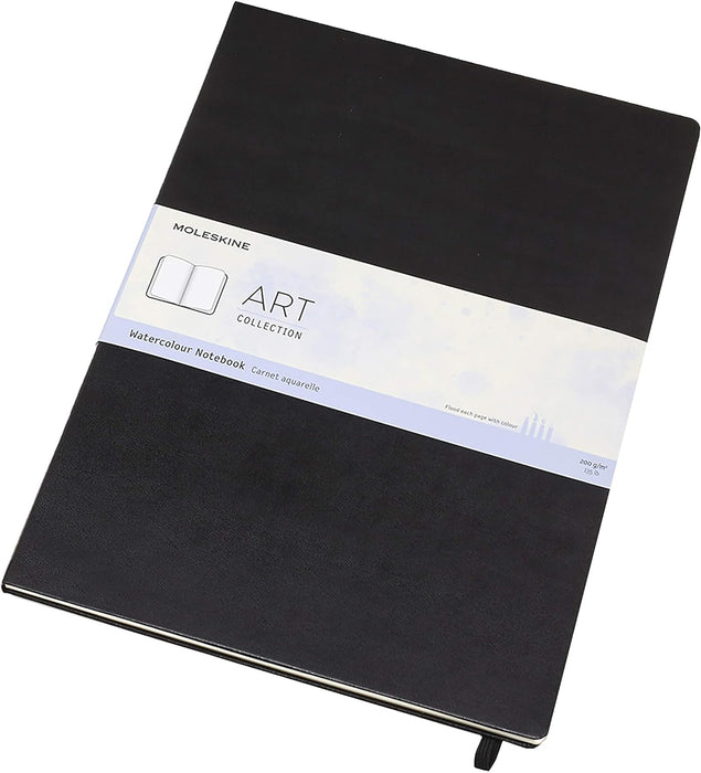 Moleskine Art Watercolor Notebook, Hard Cover, A3 (11.75" x 16.5") Plain/Blank, Black, 60 Pages
