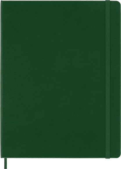 Moleskine Classic Squared Paper Notebook, Hard Cover and Elastic Closure Journal, Color Myrtle Green, Size Extra Large 19 x 25 cm, 192 Pages