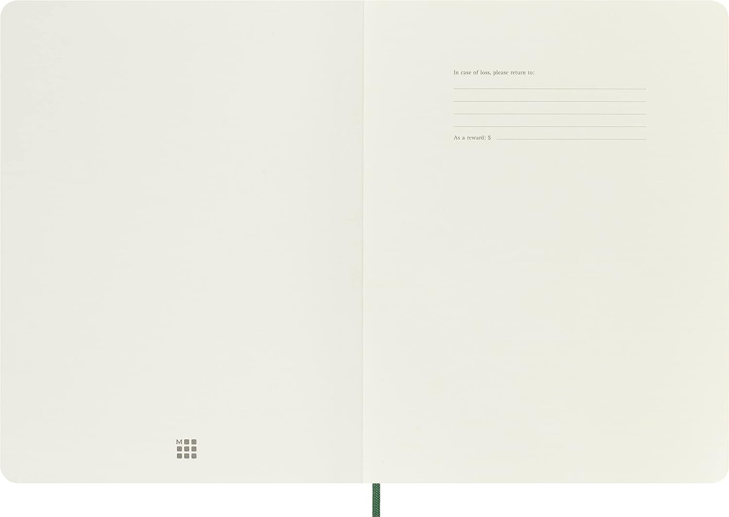 Moleskine Classic Dotted Paper Notebook - Soft Cover and Elastic Closure Journal - Color Myrtle Green - X- Large 19 x 25 A4 - 192 Pages