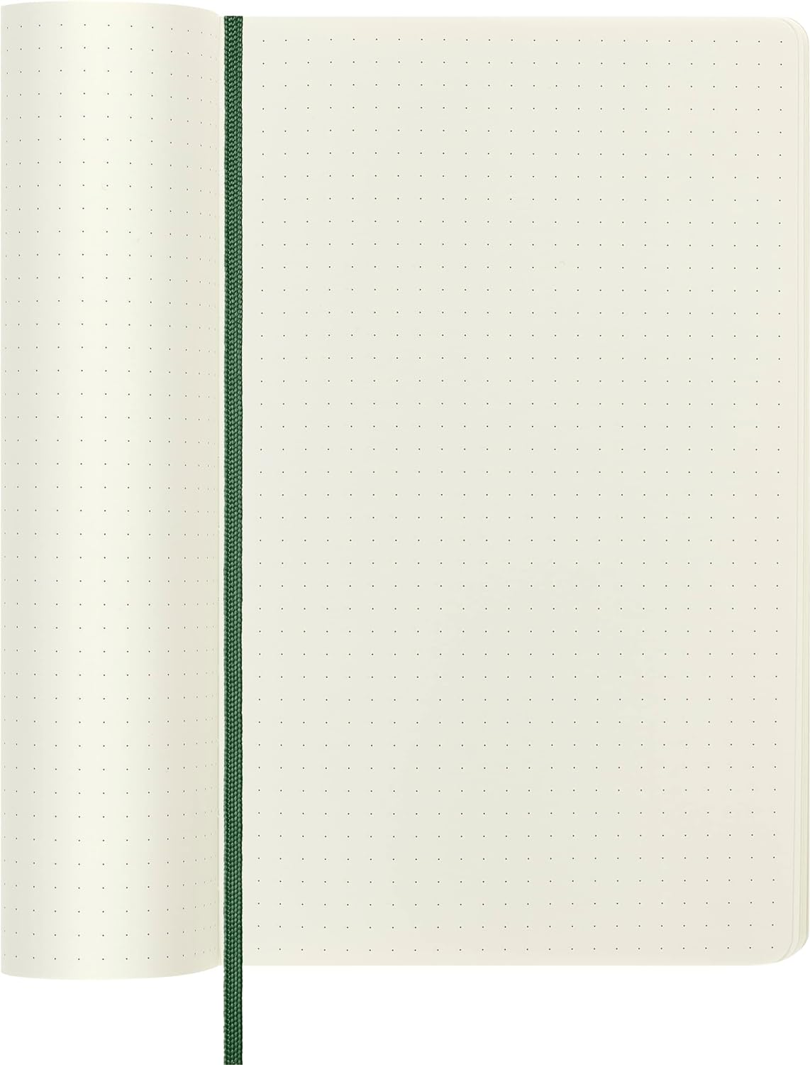 Moleskine Classic Dotted Paper Notebook - Soft Cover and Elastic Closure Journal - Color Myrtle Green - Large 13 x 21 A5 - 192 Pages