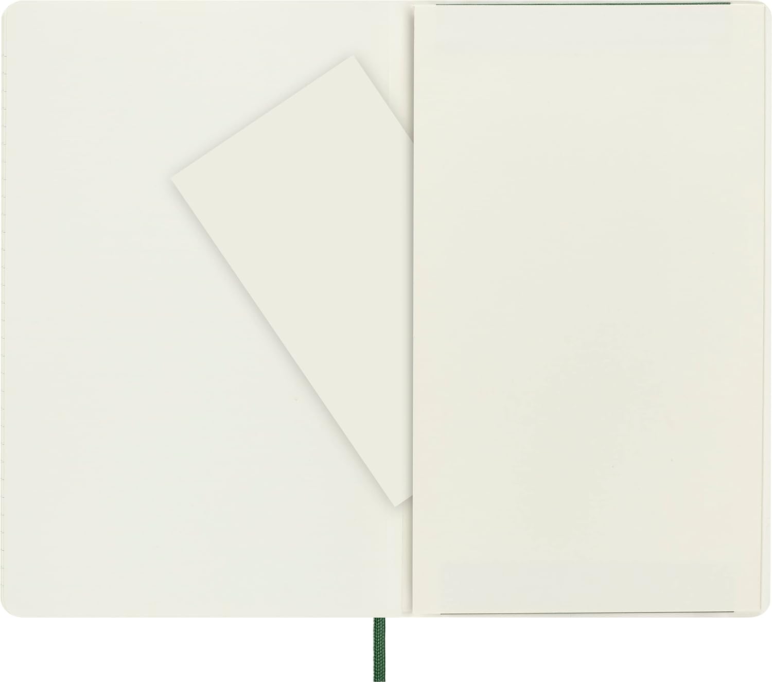 Moleskine Classic Dotted Paper Notebook - Soft Cover and Elastic Closure Journal - Color Myrtle Green - Large 13 x 21 A5 - 192 Pages