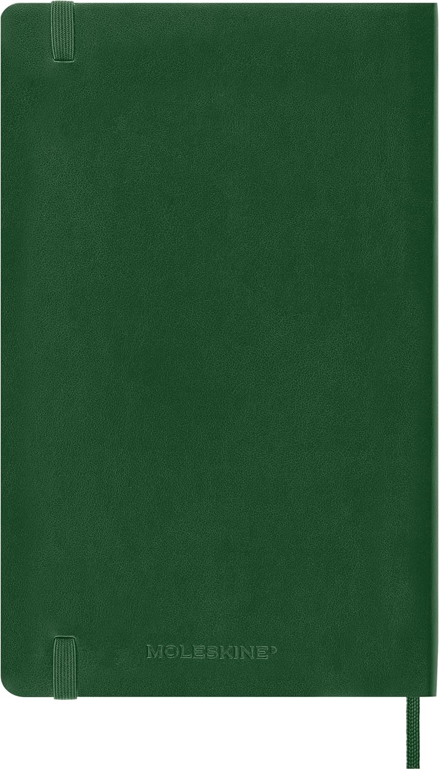 Moleskine Classic Dotted Paper Notebook - Soft Cover and Elastic Closure Journal - Color Myrtle Green - Large 13 x 21 A5 - 192 Pages