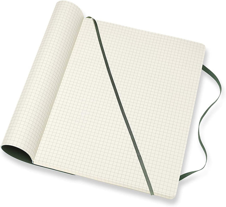 Moleskine Classic Squared Paper Notebook - Soft Cover and Elastic Closure Journal - Color Myrtle Green - X- Large 19 x 25 A4 - 192 Pages