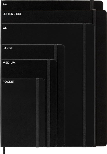 Moleskine - Classic Expanded Dotted Paper Notebook - Hard Cover and Elastic Closure Journal - Color Black - Size Large 13 x 21 A5 - 400 Pages