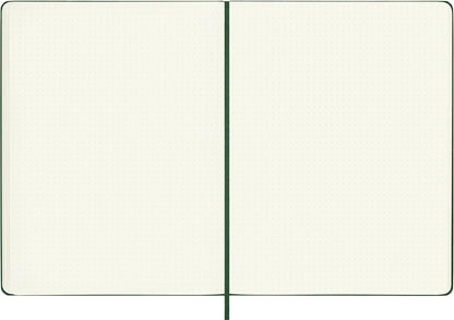 Moleskine Classic Dotted Paper Notebook, Hard Cover and Elastic Closure Journal, Color Myrtle Green, Size Extra Large 19 x 25 cm, 192 Pages