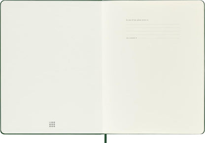 Moleskine Classic Dotted Paper Notebook, Hard Cover and Elastic Closure Journal, Color Myrtle Green, Size Extra Large 19 x 25 cm, 192 Pages