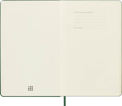 Moleskine Classic Dotted Paper Notebook, Hard Cover and Elastic Closure Journal, Color Myrtle Green, Size Large 13 x 21 cm, 240 Pages