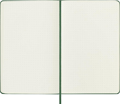 Moleskine Classic Dotted Paper Notebook, Hard Cover and Elastic Closure Journal, Color Myrtle Green, Size Large 13 x 21 cm, 240 Pages