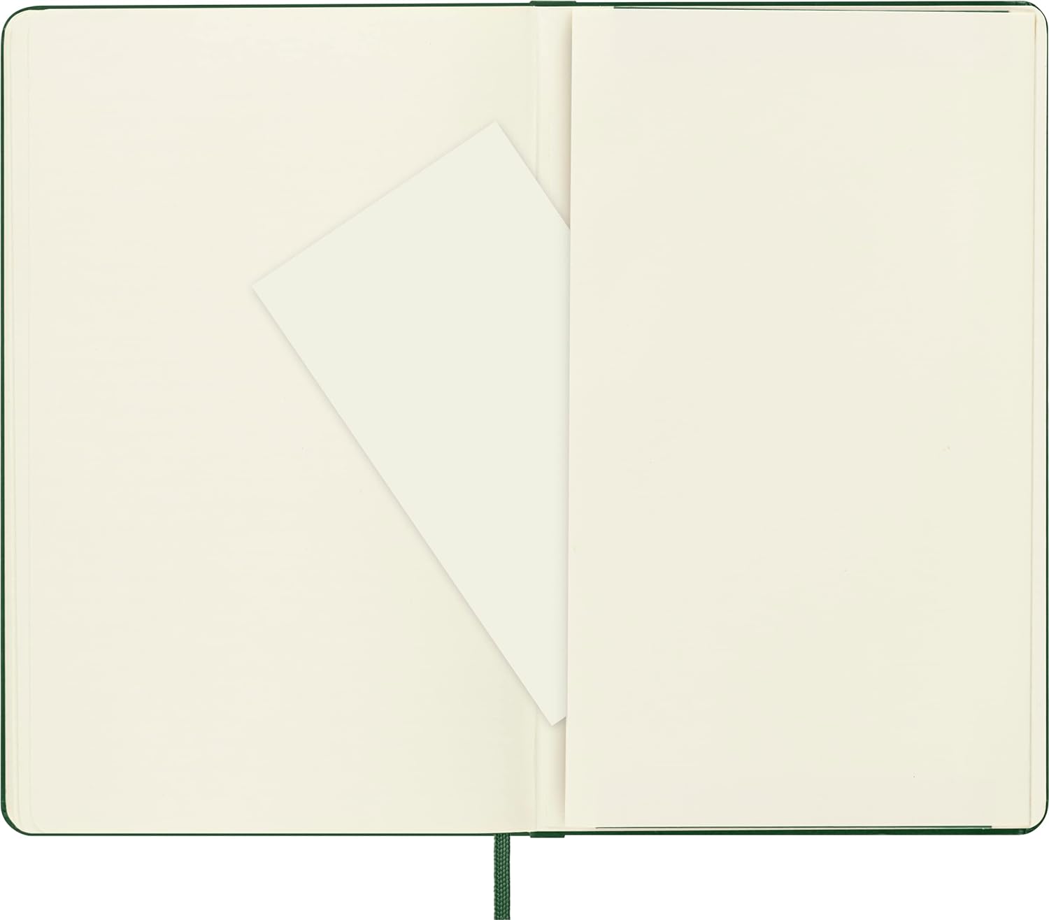 Moleskine Classic Dotted Paper Notebook, Hard Cover and Elastic Closure Journal, Color Myrtle Green, Size Large 13 x 21 cm, 240 Pages