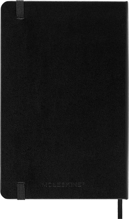 Moleskine Classic Ruled Paper Notebook, Hard Cover and Elastic Closure Journal, Color Black, Size Medium 11.5 x 18 cm, 208 Pages