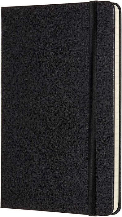 Moleskine Classic Ruled Paper Notebook, Hard Cover and Elastic Closure Journal, Color Black, Size Medium 11.5 x 18 cm, 208 Pages