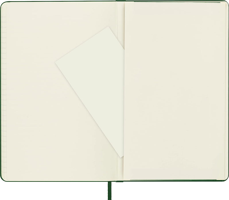Moleskine Classic Ruled Paper Notebook, Hard Cover and Elastic Closure Journal, Color Myrtle Green, Size Large 13 x 21 cm, 240 Pages