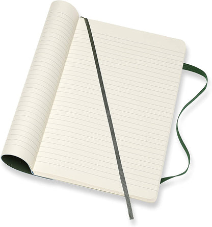 Moleskine Classic Notebook, Soft Cover, Large (5" x 8.25") Ruled/Lined, Myrtle Green, 192 Pages